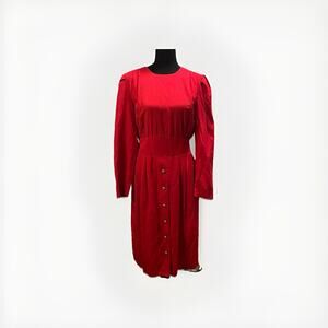 vintage 80s red business dress